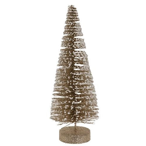 Champagne White Glitter Tree 12"