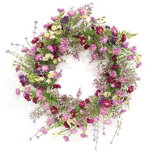 Blushing Spring Blossoms & Eucalyptus Wreath - 22"