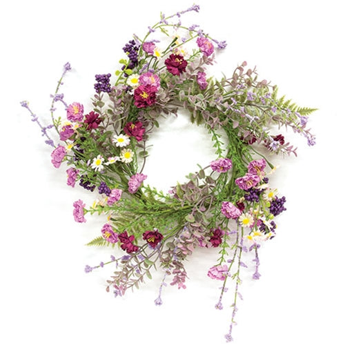 Blushing Spring Blossoms & Eucalyptus Candle Ring - 6.5"