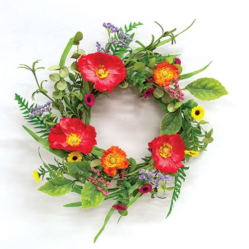 Sunset Poppy & Daisy Candle Ring - 6.5"
