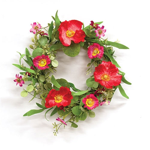 Sunset Poppy & Wildflower Candle Ring - 6.5"