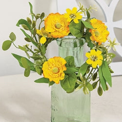 Yellow Poppy & Wildflower Candle Ring - 3.5"