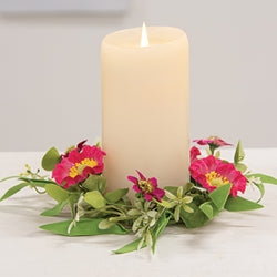 Sunset Poppy & Wildflower Candle Ring - 3.5"