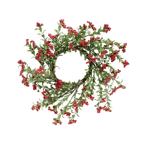 Icy Pepperberry & Leaves Candle Ring - 4.5"