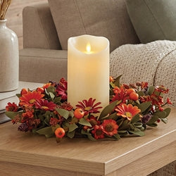 Harvest Blooms & Berries Candle Ring - 6.5"