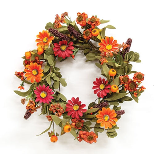 Harvest Blooms & Berries Candle Ring - 6.5"