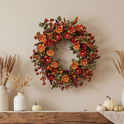 Harvest Blooms & Berries Wreath - 20"