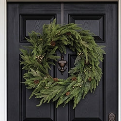 Soft Touch Champagne Celebration Juniper Wreath - 22"