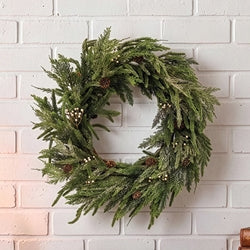 Soft Touch Champagne Celebration Juniper Wreath - 22"