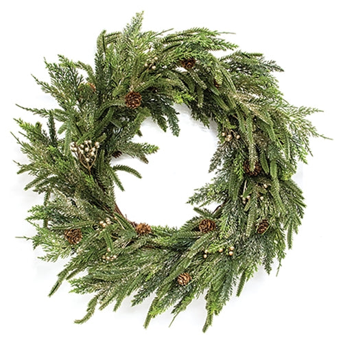 Soft Touch Champagne Celebration Juniper Wreath - 22"