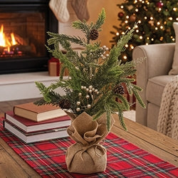 Soft Touch Champagne Celebration Tree With Burlap Base - 16"