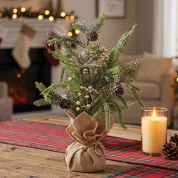 Soft Touch Champagne Celebration Tree With Burlap Base - 16"