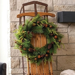 Heritage Mixed Pine & Rusty Bell Wreath - 24"