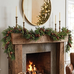 Heritage Mixed Pine & Rusty Bell Garland - 5 Ft.
