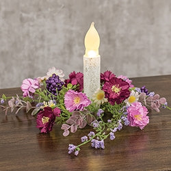 Blushing Spring Blossoms & Eucalyptus Candle Ring - 1.5"