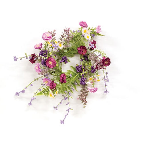 Blushing Spring Blossoms & Eucalyptus Candle Ring - 3.5"