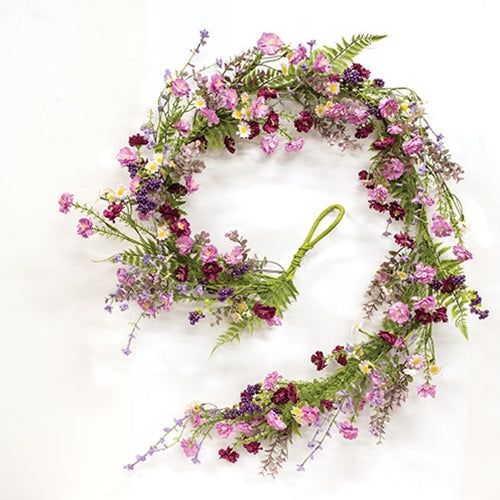 Blushing Spring Blossoms & Eucalyptus Garland - 5 Ft
