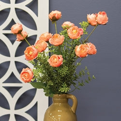 Eucalyptus Rose Spray - 19" - Peach