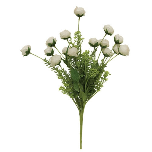 Eucalyptus Rose Spray - 19" - White