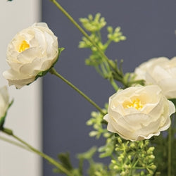 Eucalyptus Rose Spray - 19" - White
