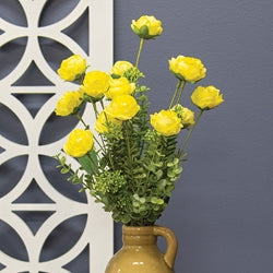 Eucalyptus Rose Spray - 19" - Butter Yellow