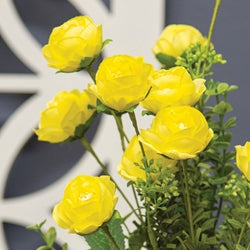 Eucalyptus Rose Spray - 19" - Butter Yellow