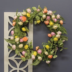 Springwild Rose Wreath - 22"