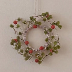 Birch Bark Jingle Bell Twig Candle Ring - 4.5"