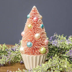 Pink Bottle Brush Tree - 9"H