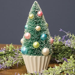 Teal Bottle Brush Tree - 9"H
