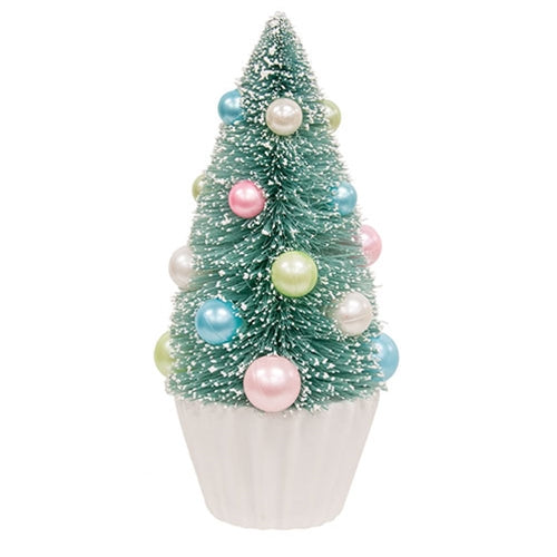 Teal Bottle Brush Tree - 9"H