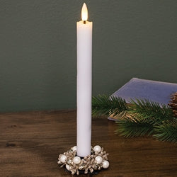 Pearl & Champagne Sparkle Candle Ring - 1.5"
