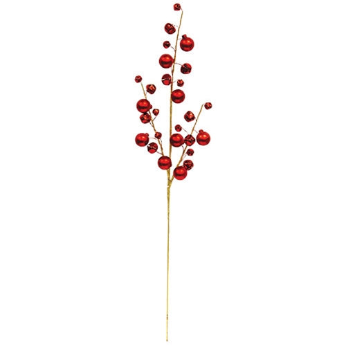 Red Jingle Bell Spray - 24"