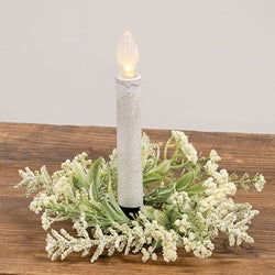 Delicate Cream Astilbe & Lace Candle Ring - 2"