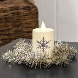 Glistening Platinum Pine Candle Ring - 2"