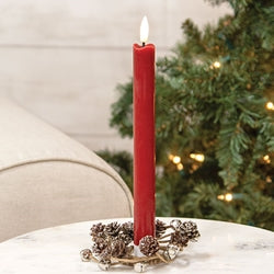 Icy Pinecone & Sleigh Bells Candle Ring - 2"