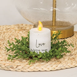 Baby Boxwood Candle Ring - 2.5"