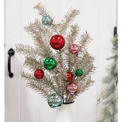 Platinum Tinsel & Bauble Spray - 30"