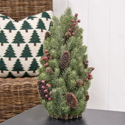 Icy Berries & Pine Cone Tree - 18"H
