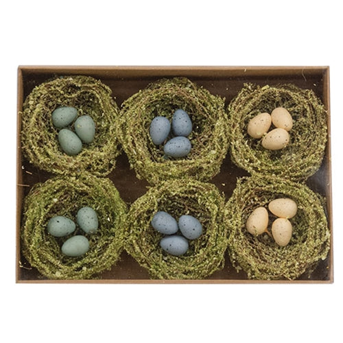 6/Set - Mini Speckled Eggs in Mossy Nests