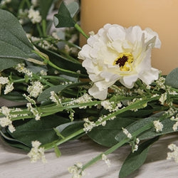 Cream Blossoms & Lace Candle Ring - 4.5"