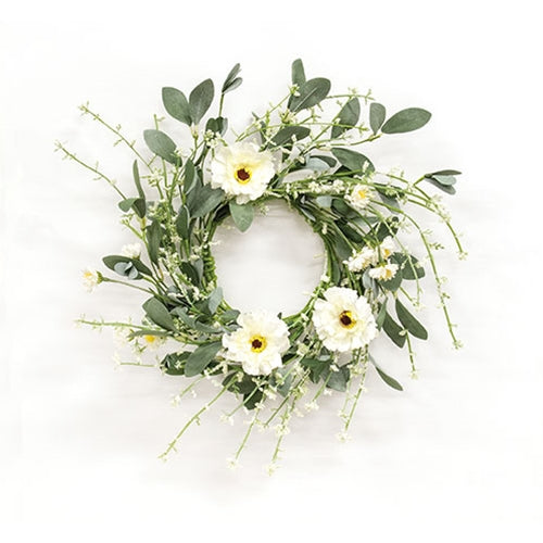 Cream Blossoms & Lace Candle Ring - 4.5"