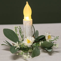 Cream Blossoms & Lace Candle Ring - 1.5"