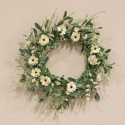 Cream Blossoms & Lace Wreath - 18"