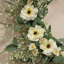 Cream Blossoms & Lace Wreath - 18"
