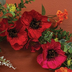 Sunset Poppy & Blooms Wreath - 24"