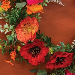 Sunset Poppy & Blooms Wreath - 24"