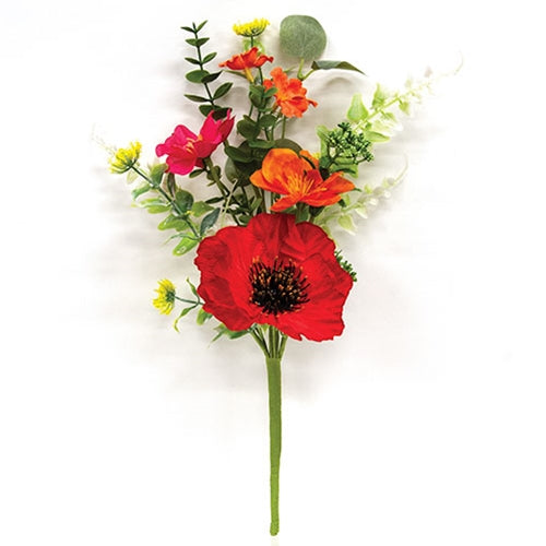 Sunset Poppy & Blooms - Pick - 14"