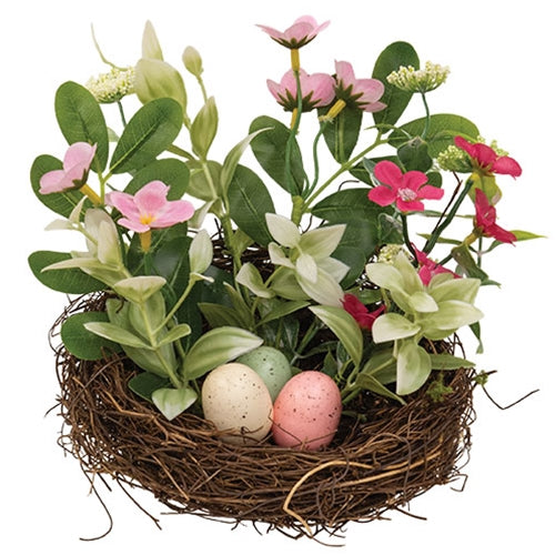 New Growth Blooms & Eggs Nest - 6"
