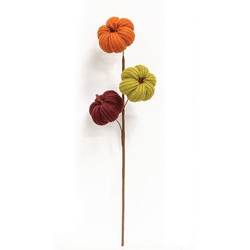 Knit Pumpkin Trio Spray - 18.5"